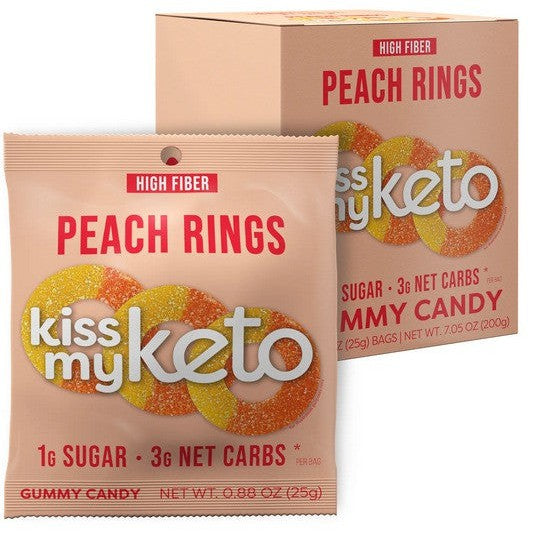 Kiss My Keto Peach Rings Keto Gummies - 8 x 25g