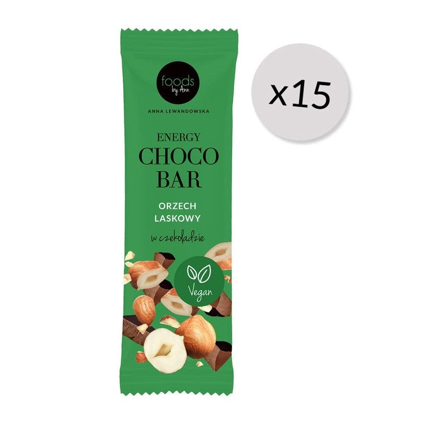 Levann Energy Choco Bar, Hazelnut with Chocolate Coating - 15 x 35g