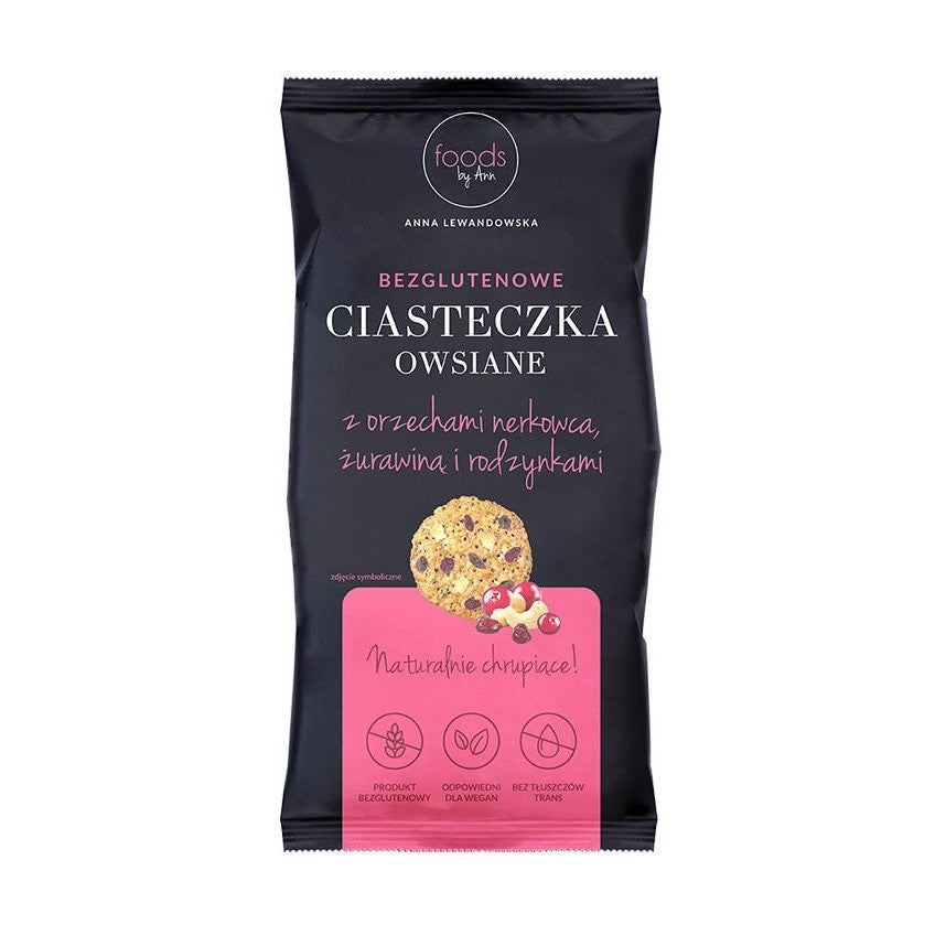 Levann Gluten Free Oat Cookies with Cashews, Cranberries and Raisins - 6 x 100g