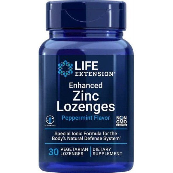 Life Extension Enhanced Zinc Lozenges, Peppermint - 30 vegetarian lozenges
