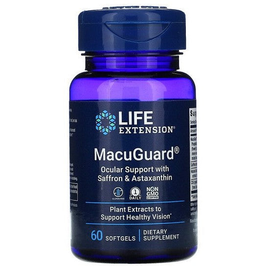 Life Extension MacuGuard Ocular Support with Saffron & Astaxanthin - 60 softgels