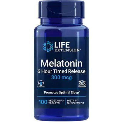 Life Extension Melatonin 6 Hour Timed Release, 300mcg - 100 vegetarian tabs