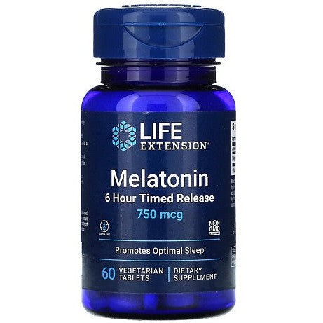 Life Extension Melatonin 6 Hour Timed Release, 750mcg - 60 vegetarian tabs