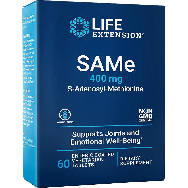 Life Extension SAMe S-Adenosyl-Methionine, 400mg - 60 enteric coated tabs