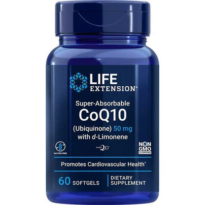Life Extension Super-Absorbable CoQ10 (Ubiquinone) with d-Limonene, 100mg - 60 softgels