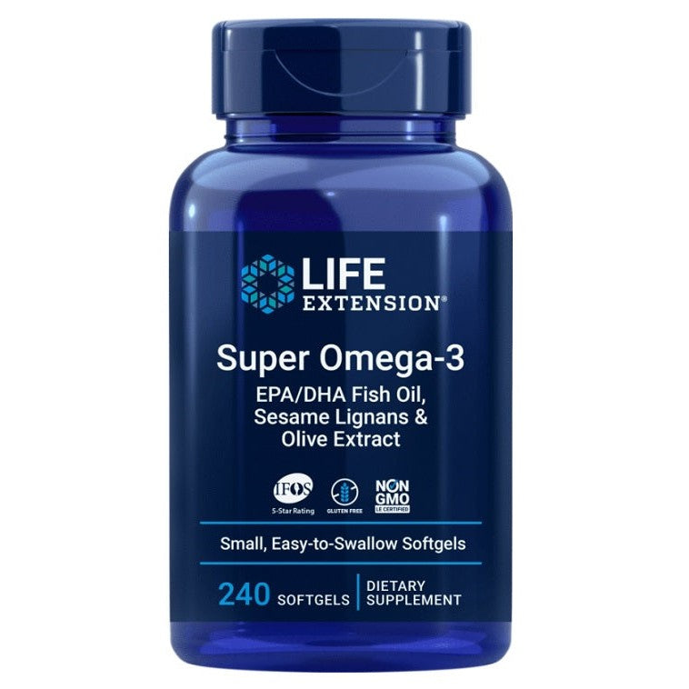 Life Extension Super Omega-3 EPA/DHA with Sesame Lignans & Olive Extract - 240 softgels