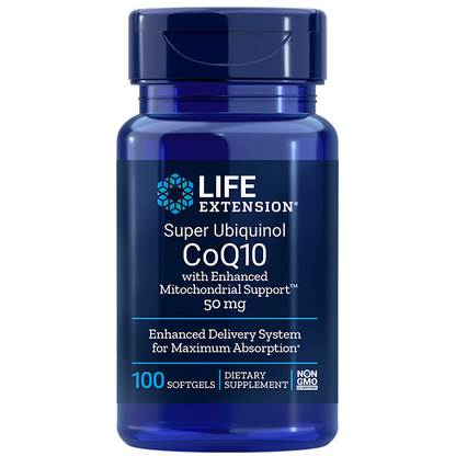 Life Extension Super Ubiquinol CoQ10 with Enhanced Mitochondrial Support, 50mg - 100 softgels