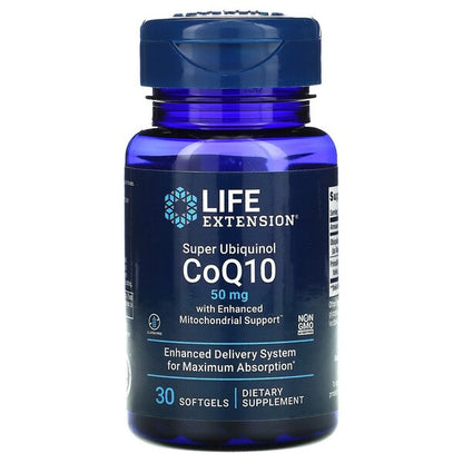 Life Extension Super Ubiquinol CoQ10 with Enhanced Mitochondrial Support, 50mg - 30 softgels