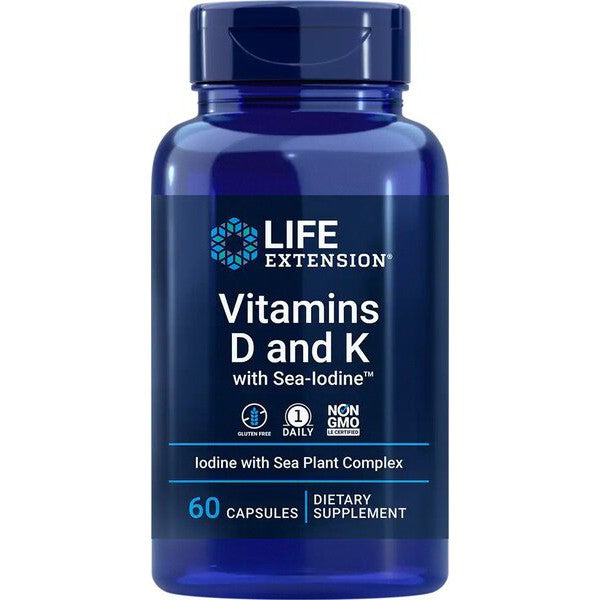 Life Extension Vitamins D and K with Sea-Iodine - 60 caps