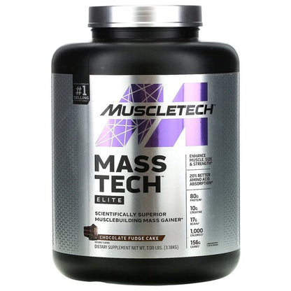 MuscleTech Mass-Tech Elite, Chocolate Fudge Cake - 3180g