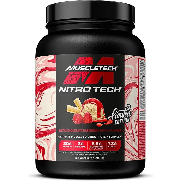 MuscleTech Nitro-Tech, White Chocolate Raspberry Ripple - 908g
