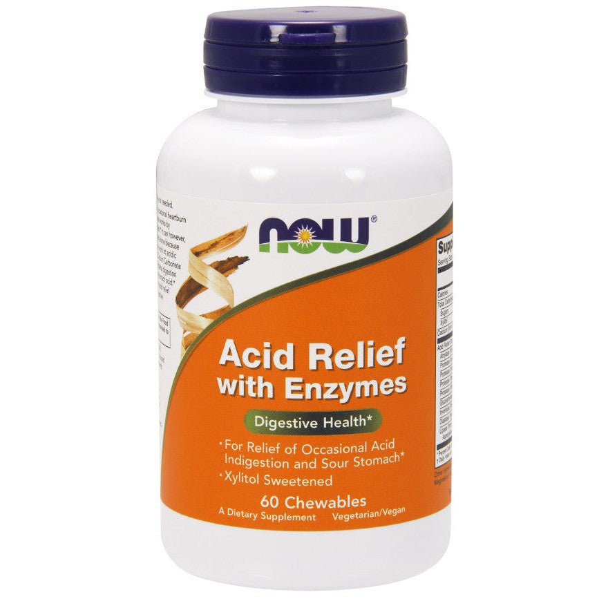 NOW Foods Acid Relief with Enzymes - 60 chewables