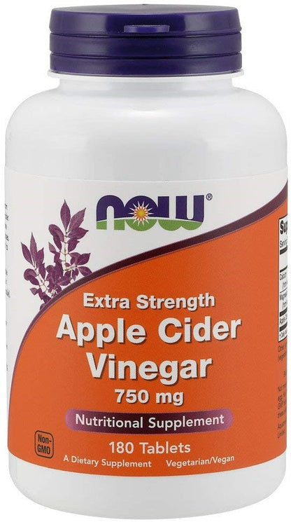 NOW Foods Apple Cider Vinegar, 750mg Extra Strength - 180 tabs
