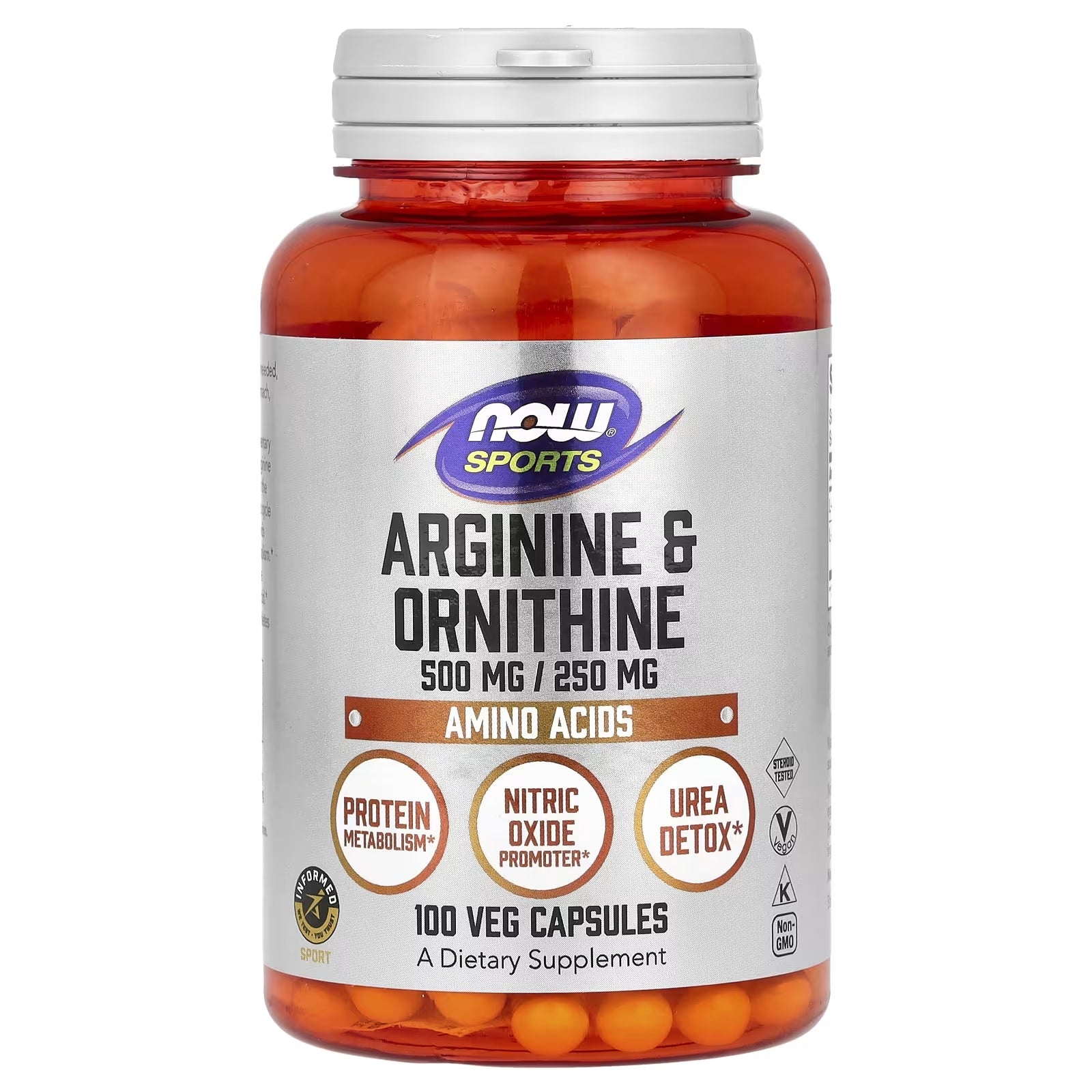 NOW Foods Arginine & Ornithine - 100 vcaps