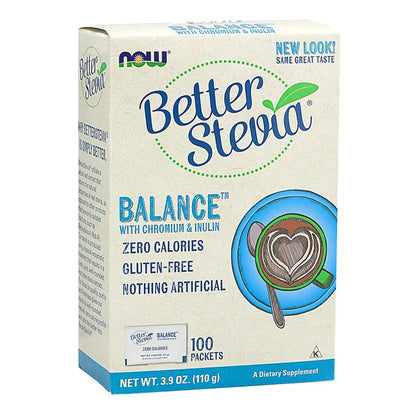 NOW Foods Better Stevia Balance with Chromium & Inulin - 100 packets