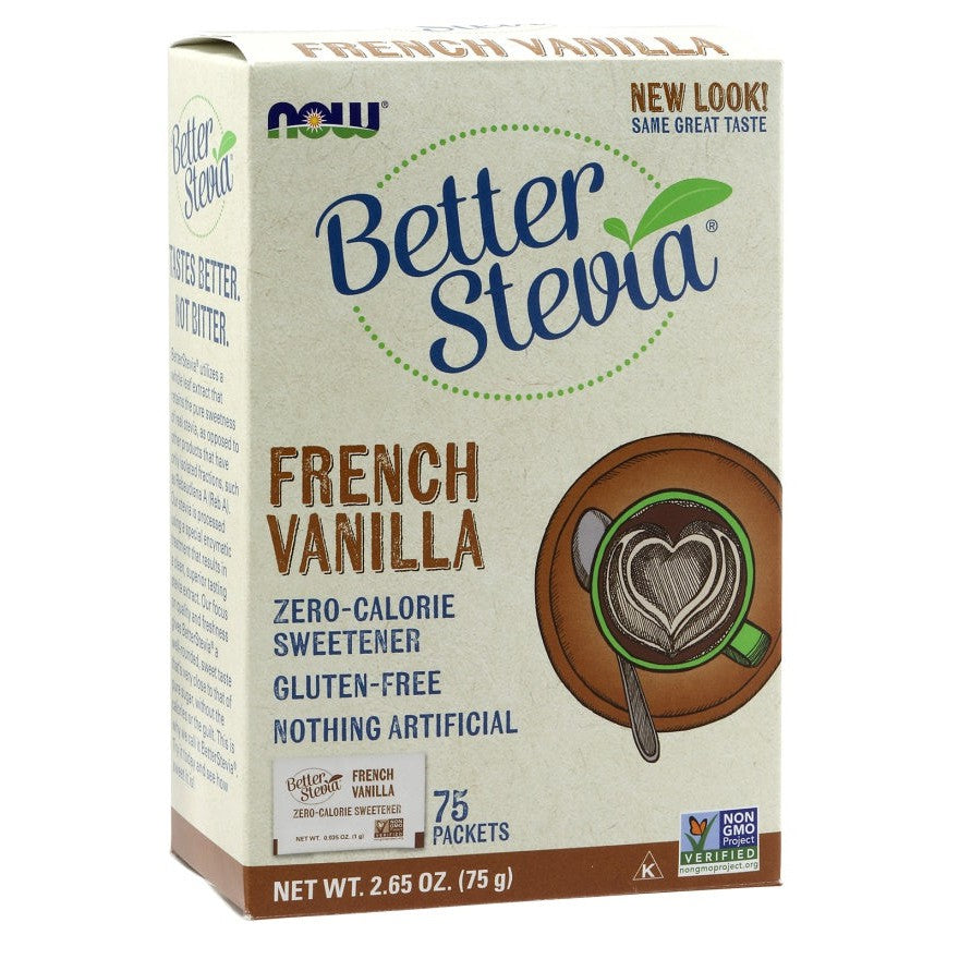 NOW Foods Better Stevia Packets, French Vanilla - 75 packets