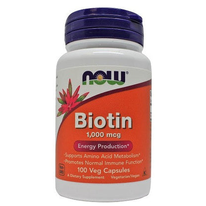 NOW Foods Biotin, 1000mcg - 100 vcaps