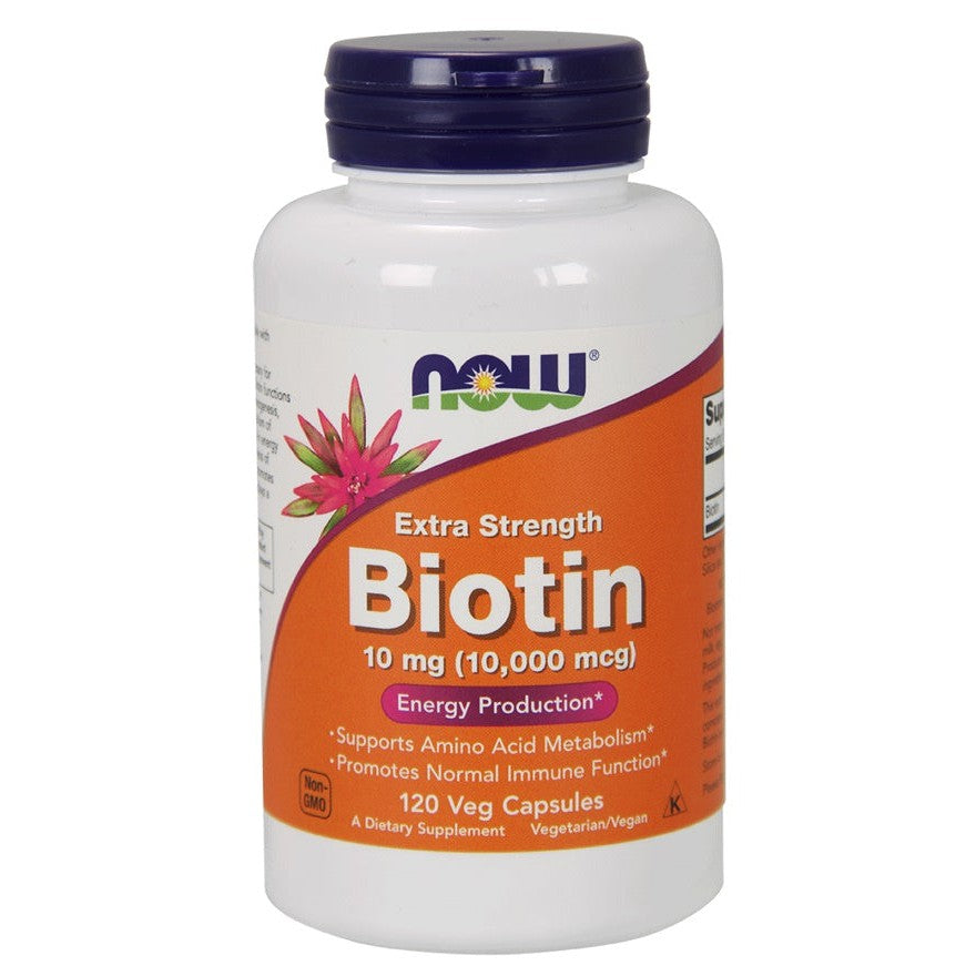 NOW Foods Biotin, 10mg Extra Strength - 120 vcaps