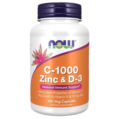 NOW Foods C-1000 Zinc & D-3 - 100 vcaps
