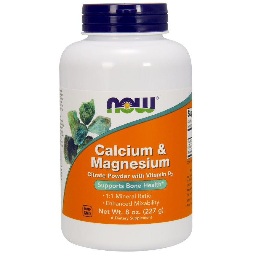 NOW Foods Calcium & Magnesium, Citrate Powder with Vitamin D3 - 227g