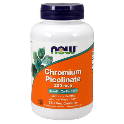 NOW Foods Chromium Picolinate, 200mcg - 250 vcaps