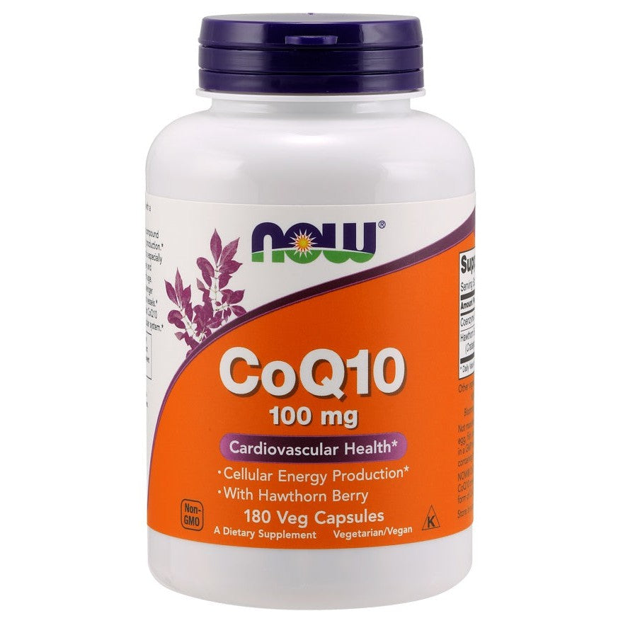 NOW Foods CoQ10 with Hawthorn Berry, 100mg - 180 vcaps