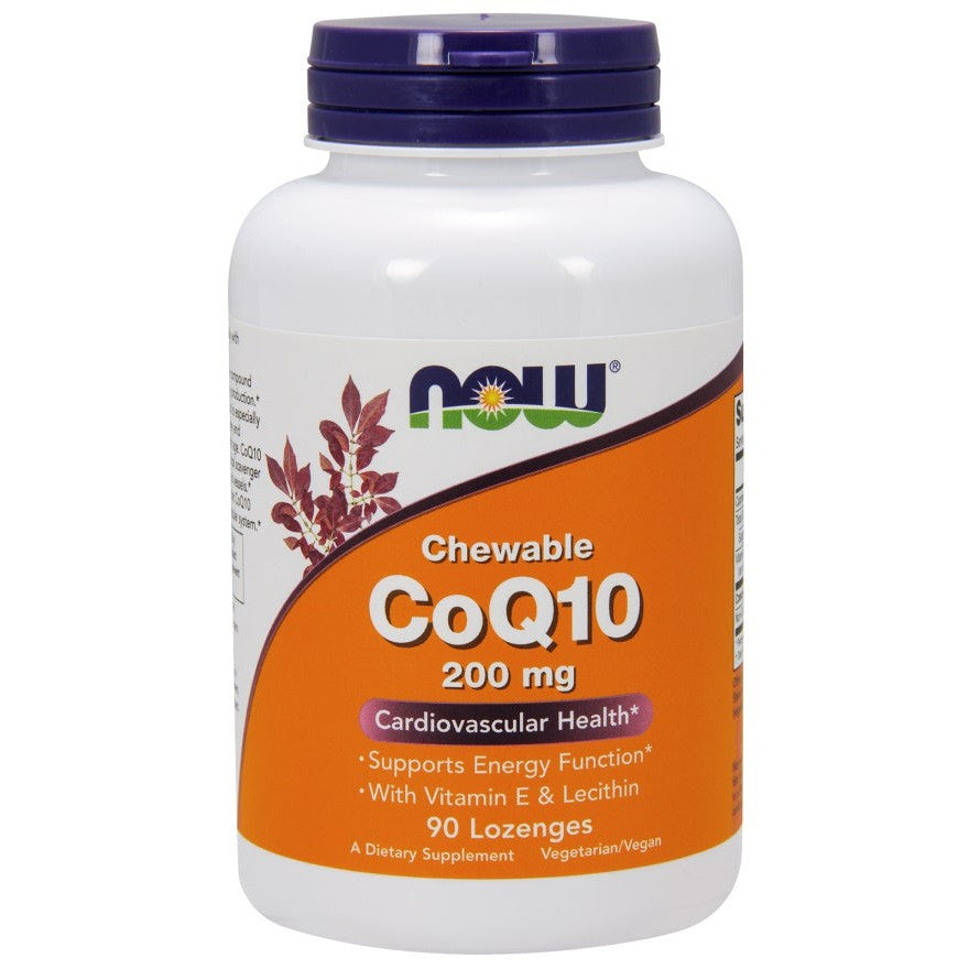 NOW Foods CoQ10 with Lecithin & Vitamin E, 200mg (Chewable) - 90 lozenges