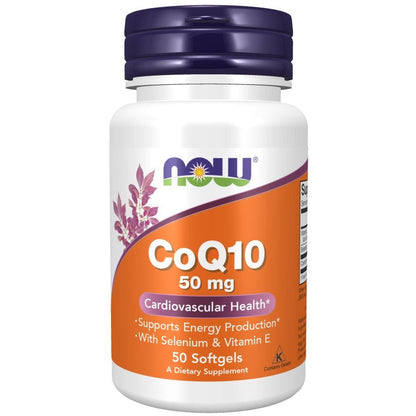 NOW Foods CoQ10 with Selenium & Vitamin E, 50mg - 50 softgels