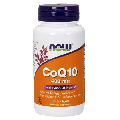 NOW Foods CoQ10 with Vitamin E & Sunflower Lecithin, 400mg - 30 softgels