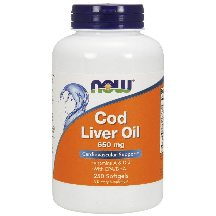 NOW Foods Cod Liver Oil, 650mg - 250 softgels