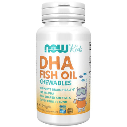 NOW Foods DHA Kids Fish Oil Chewables, 100mg - 60 softgels