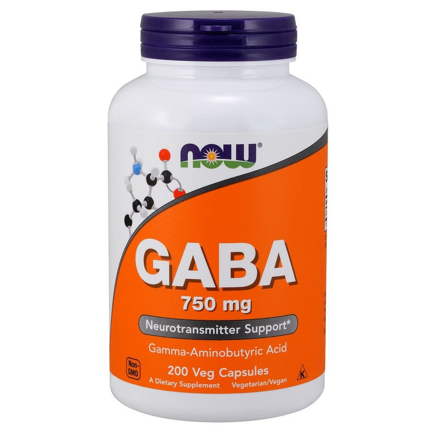 NOW Foods GABA, 750mg - 200 vcaps