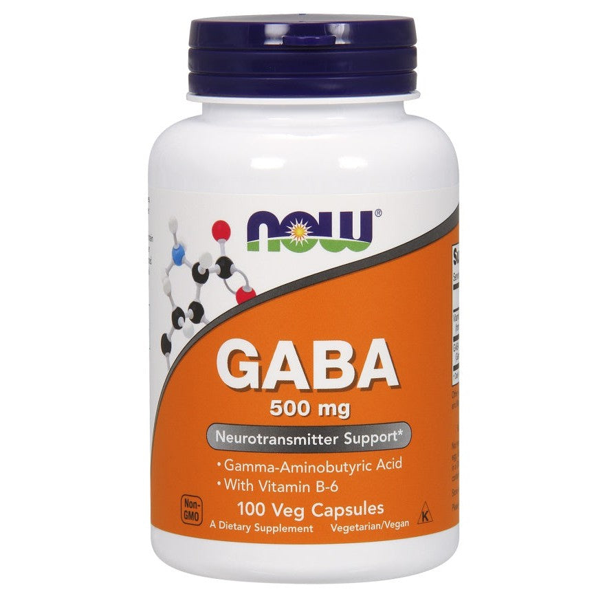 NOW Foods GABA with Vitamin B6, 500mg - 100 vcaps