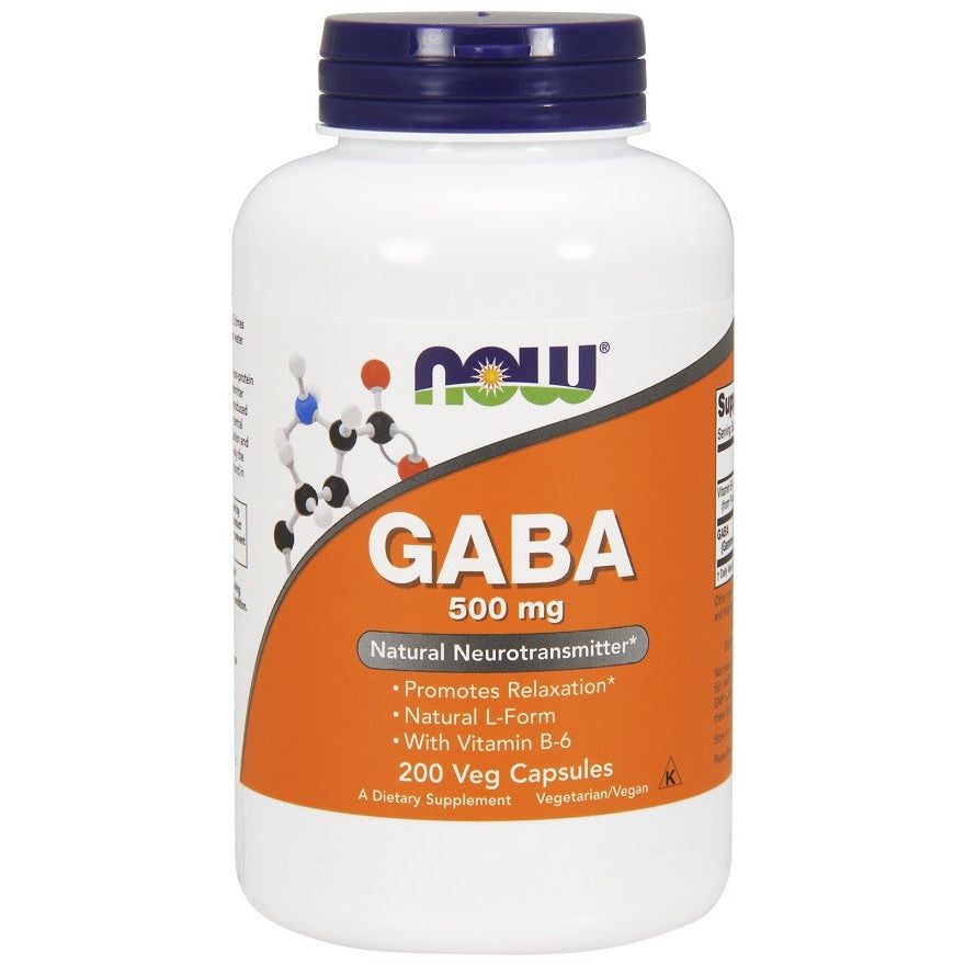 NOW Foods GABA with Vitamin B6, 500mg - 200 vcaps