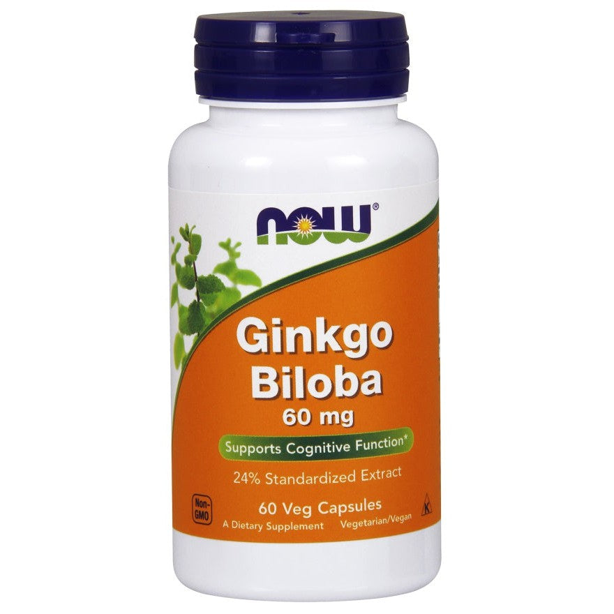 NOW Foods Ginkgo Biloba, 60mg - 60 vcaps