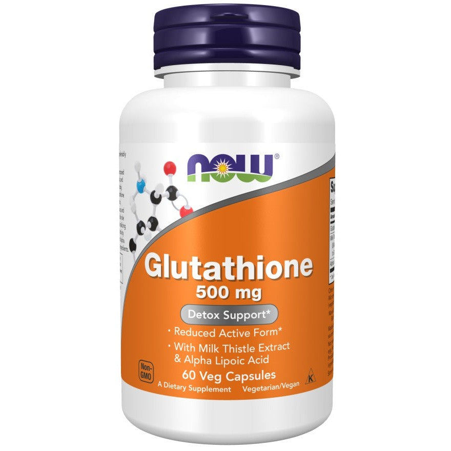 NOW Foods Glutathione with Milk Thistle Extract & Alpha Lipoic Acid, 500mg - 60 vcaps