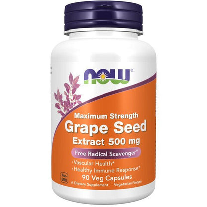 NOW Foods Grape Seed Extract, 500mg Maximum Strength - 90 vcaps