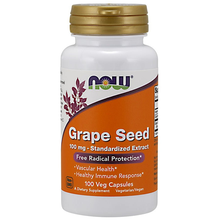 NOW Foods Grape Seed Standardized Extract, 100mg - 100 vcaps