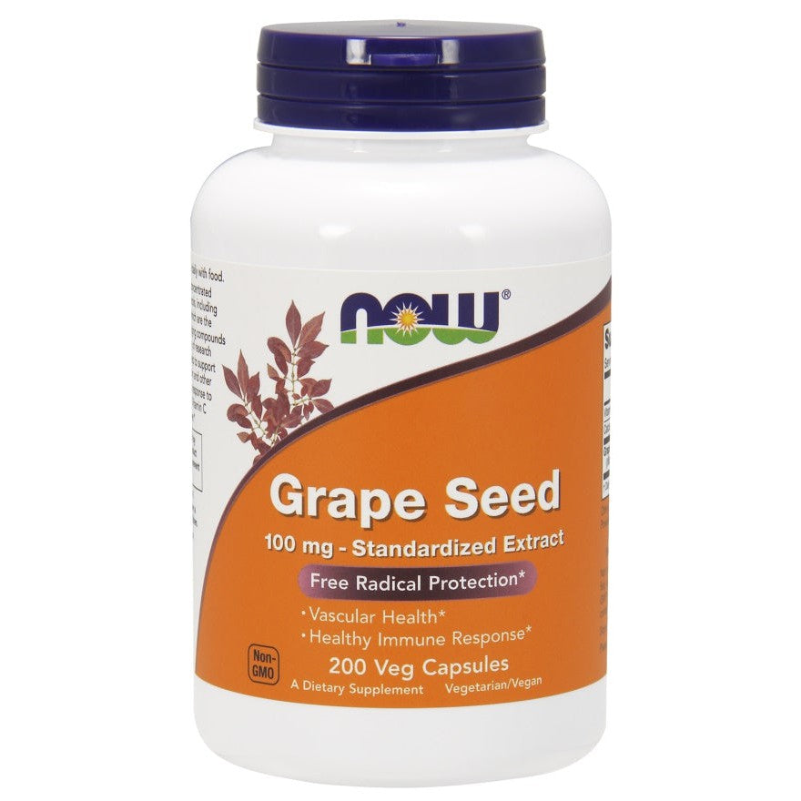 NOW Foods Grape Seed Standardized Extract, 100mg - 200 vcaps