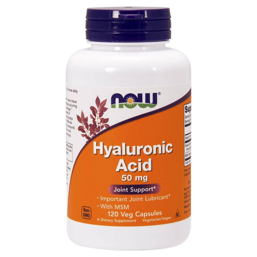 NOW Foods Hyaluronic Acid with MSM, 50mg - 120 vcaps