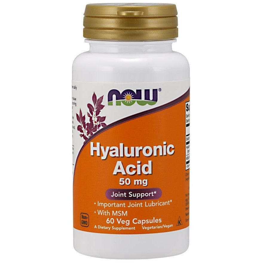 NOW Foods Hyaluronic Acid with MSM, 50mg - 60 vcaps
