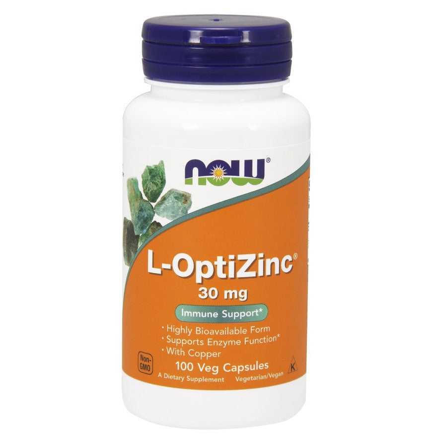 NOW Foods L-OptiZinc, 30mg - 100 vcaps