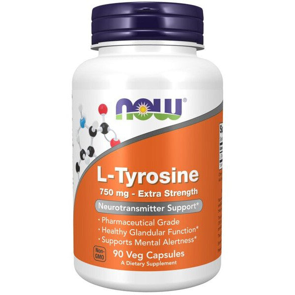 NOW Foods L-Tyrosine, Extra Strength 750mg - 90 vcaps