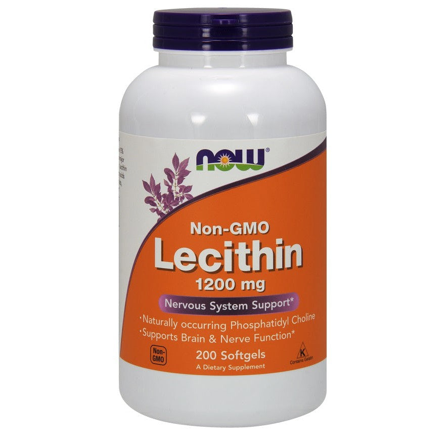 NOW Foods Lecithin, 1200mg Non-GMO - 200 softgels