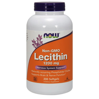 NOW Foods Lecithin, 1200mg Non-GMO - 200 softgels