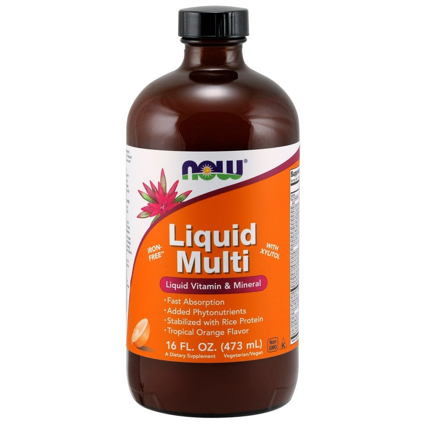 NOW Foods Liquid Multi, Tropical Orange (Iron Free) - 473 ml.