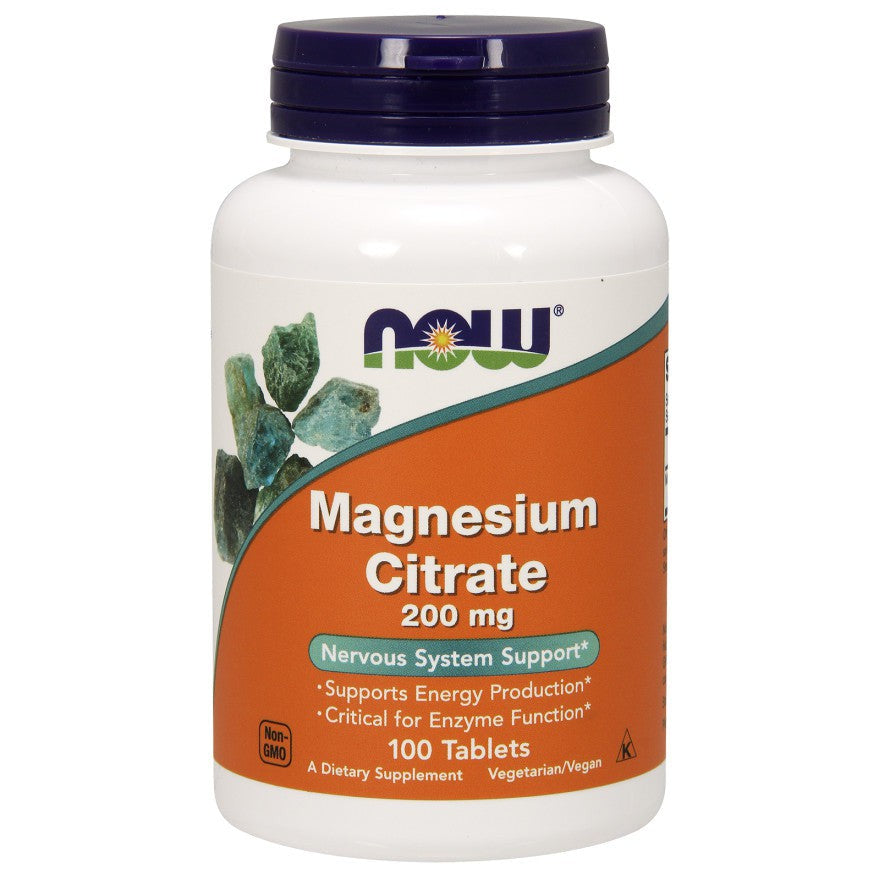 NOW Foods Magnesium Citrate, 200mg - 100 tablets