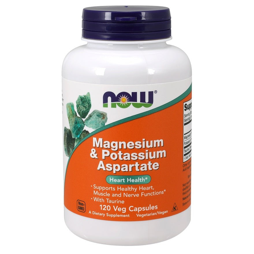 NOW Foods Magnesium & Potassium Aspartate with Taurine - 120 vcaps