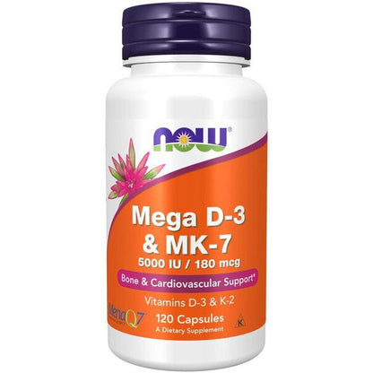 NOW Foods Mega D-3 & MK-7 - 120 caps