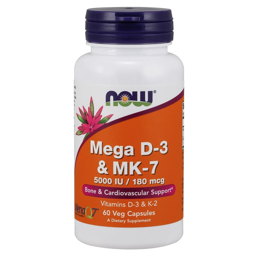 NOW Foods Mega D-3 & MK-7 - 60 vcaps